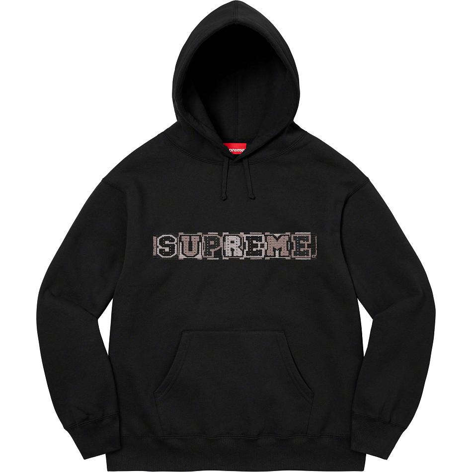 Supreme Beaded フード付き スウェットシャツ 黒 | JP275EX