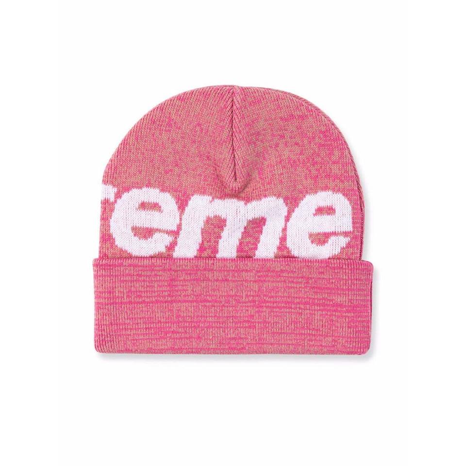 Supreme Big Logo Beanie ハット ピンク | JP112CE