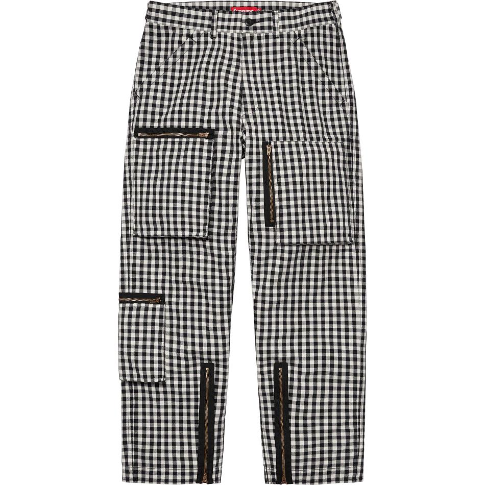 Supreme Gingham Flight Pant ズボン 黒 | JP392HK