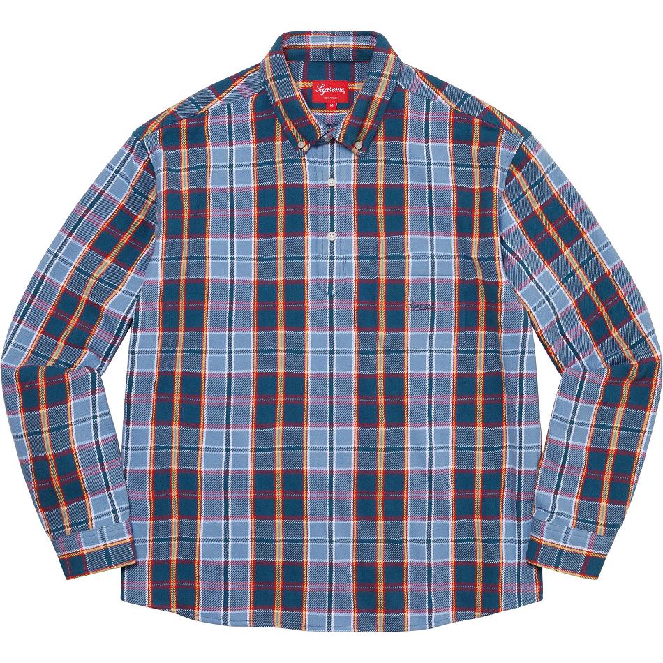 Supreme Pullover Plaid Flannel シャツ 青 | JP380RW