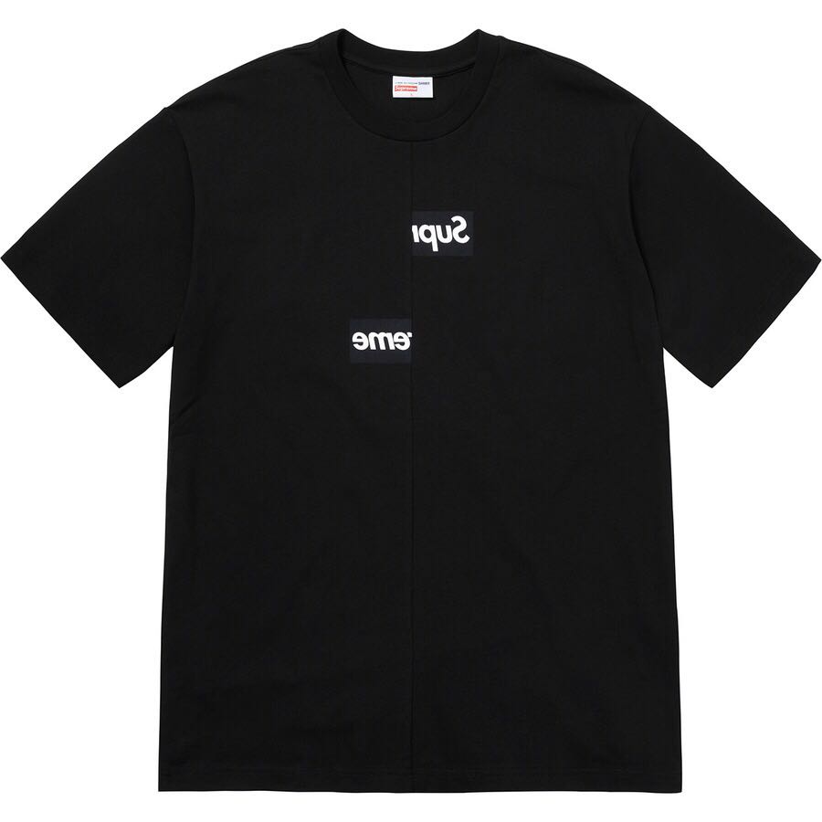 Supreme x CDG Split Box Logo Tシャツ 黒 | JP194MA