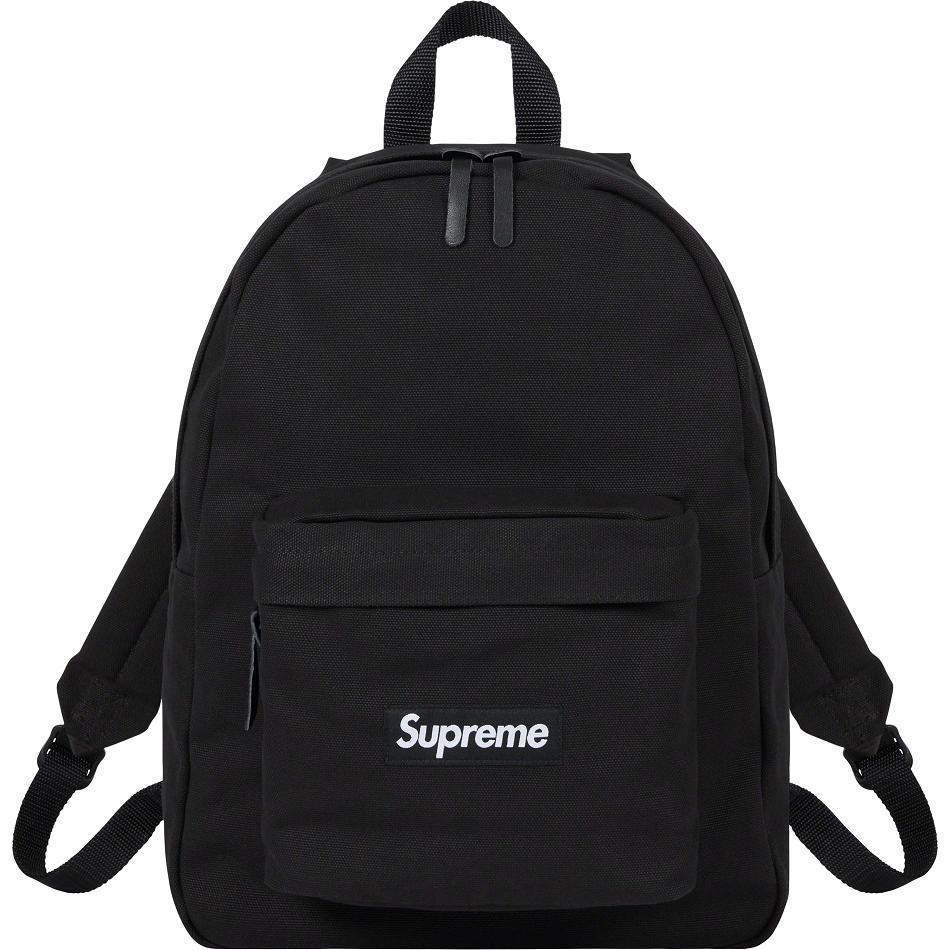 Supreme キャンバス Backpack バッグ 黒 | JP166BC