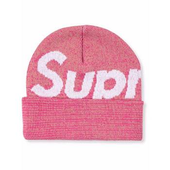 Supreme Big Logo Beanie ハット ピンク | JP112CE