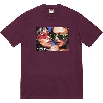 Supreme Eyewear Tee Tシャツ ボルドー | JP228IS