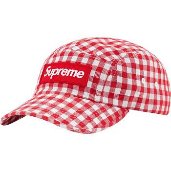 Supreme Gingham Camp Cap ハット 赤 | JP114BC