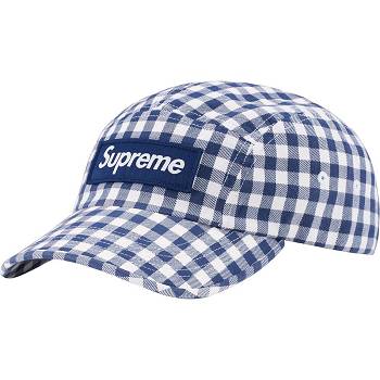 Supreme Gingham Camp Cap ハット 青 | JP115NB