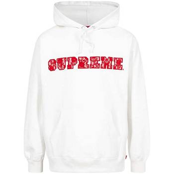 Supreme レース Detail Logo パーカー 白 | JP475XF